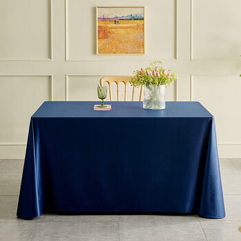 极惠家大型会议室桌布会议桌桌布定制室长方形纯色轻奢感白色ins风