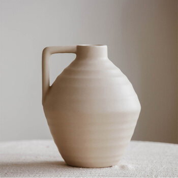 moca莫卡窄口花瓶陶瓷手工制作细口波纹花瓶美式客厅摆件家居饰品