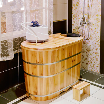 实木成人泡澡木桶洗澡木盆汗蒸桶熏蒸桶单人木质药浴缸沐浴桶带盖 7