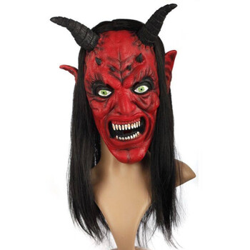 万圣节面具恐怖头套鬼吓人男成人女鬼脸化妆舞会恶魔死神乳胶小丑