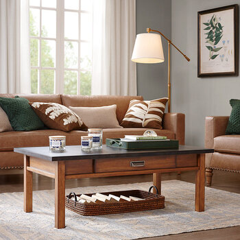 现代咖啡桌实木家具边柜储藏柜美式乡村整装hawi 咖啡桌 浅蜂蜜色