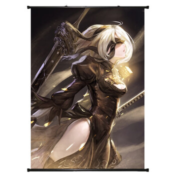 狼天影 尼尔机械纪元 2b小姐姐动漫游戏周边超大卷轴挂画布画海报二