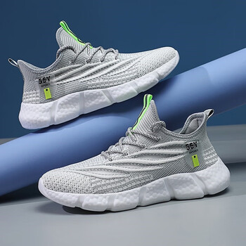 勤驰泡沫底运动鞋男夏季鞋男爱走路软底轻便运动 白灰 39