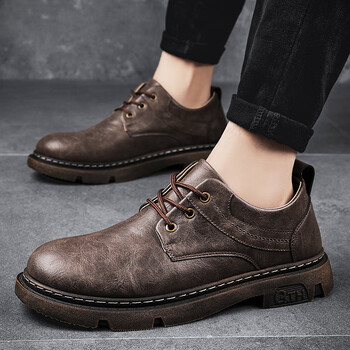 正装商务休闲大头皮鞋增高上班轻便潮鞋 棕色(主图款) 39【图片 价格