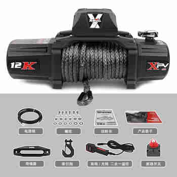 埃克驷仕威款电动绞盘 12v/24v越野车汽车自救绞盘车载绞盘 叉牛牌 4500LBS尼龙款