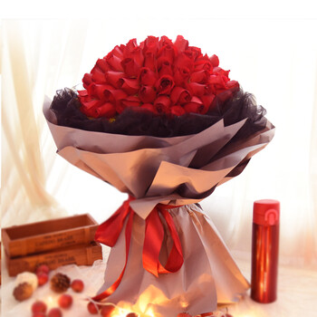 玲珑锦99朵玫瑰花花束成都鲜花速递同城配送情人节表白送女友爱人北京