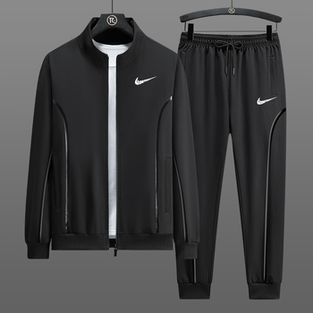 nike 耐克 休闲运动套装男士秋季卫衣中老年爸爸装外套宽松跑步三件套