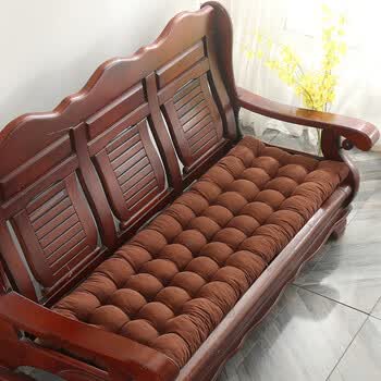 垫四季通用三人位座垫木质长椅垫子老式红木沙发坐垫 咖啡色(厚8厘米)