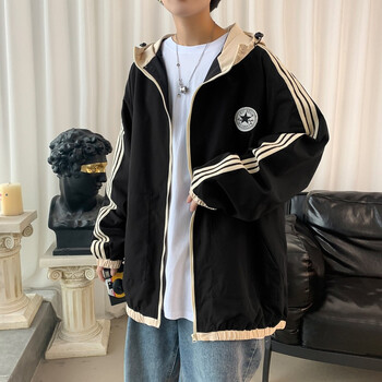 黑色-(男式青少年年轻人春秋款个性衣服) 5xl男青年学生网红同款大码