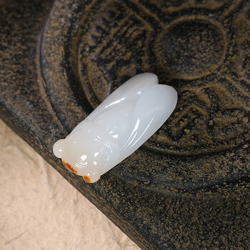 瑾瑶和田玉白玉籽料金蝉挂件吊坠玉坠一鸣惊人18g送亲人送好友自戴