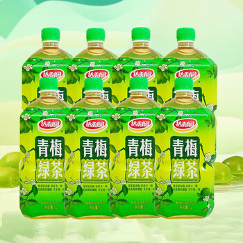 达利园青梅绿茶1l*6/12瓶大瓶装夏季清凉清爽果味茶饮料火锅伴侣饮品