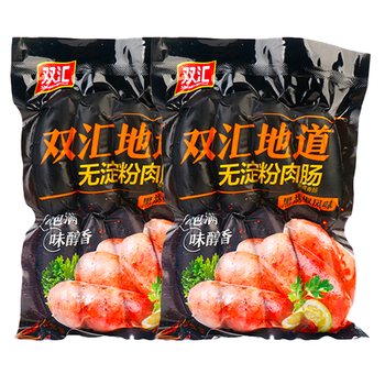 双汇无淀粉肠火山石纯肉烤肠440g黑胡椒地道肠热狗小吃脆皮肠 浅黄色