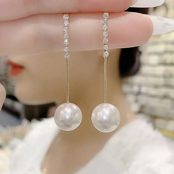 纳点高档永生花朵耳环女韩国气质长款耳坠吊坠个性简约流苏耳钉饰品