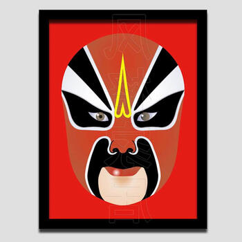 重庆火锅店饭店包厢川菜馆京剧脸谱装饰画中式壁画餐馆照片墙相框kb