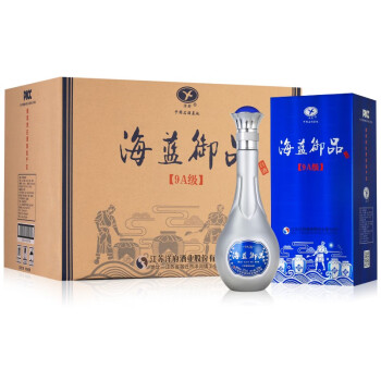 【京东配送】海蓝御品9A级52度浓香型白酒 500ml*6瓶