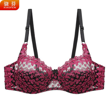 骁芬跨境欧美杯性感蕾丝文胸刺绣cd杯大胸罩胖女士内衣ss 货已经充足