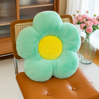 沙发客厅花朵靠枕ins风床头靠垫靠背飘窗法式抱枕 清晰绿色 填充pp棉
