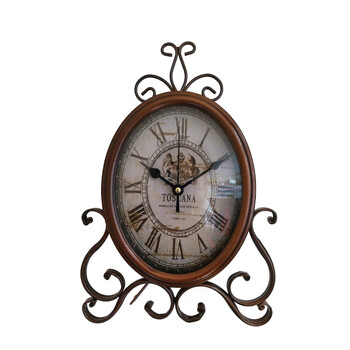 复古钟创意台式钟表摆件客厅大的卧室座钟时钟摆钟桌面摆台式台钟 c款