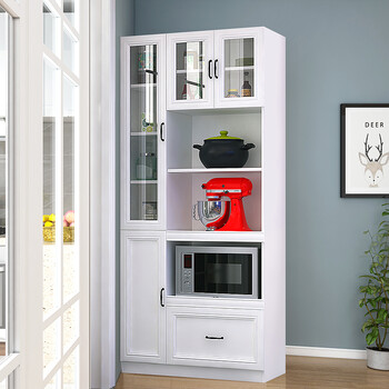 强象现代简欧餐边柜定制多功能厨房烤箱微波炉一体柜储物柜定做碗柜