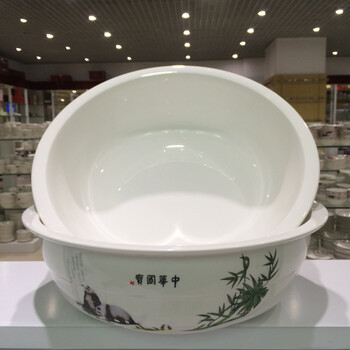 霸蓝 和面盆陶瓷盆厨房用大号加厚汤盆发面盆揉面盆老式传统瓷盆 中华