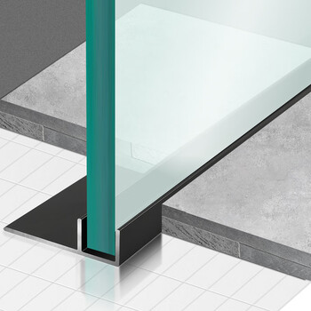 f型玻璃卡槽铝合金f型槽卫生间隔断淋浴房预埋件玻璃卡槽u型收边条u形