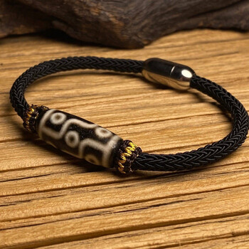 西藏九眼天珠玛瑙手链 西藏真品九眼天珠手链老矿天然玛瑙男女手绳