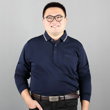胖大帅新款上新加肥加大胖大码男士翻领纯色宽松肥佬中年休闲polo领