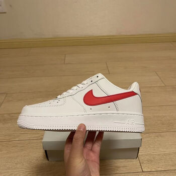 icnnikeiaf1空军一号白红钩低帮板鞋男女同款情侣百搭休闲增高运动鞋