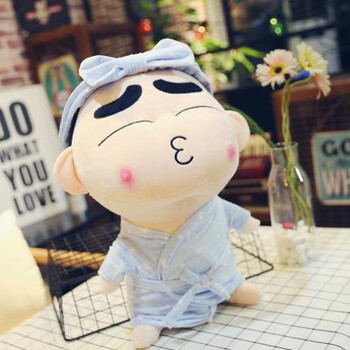 不舍天真蜡笔小新公仔大号毛绒玩具玩偶抱枕儿童恶搞娃娃 星月浴袍闭