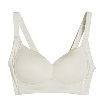 真丝无钢圈文胸夏薄款桑蚕丝内衣大胸显小无痕少女胸罩 白色 75ab