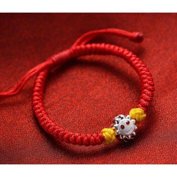 手链 s990银配手编红绳饰品 男女款吉祥 手串zclq03 款式一:生命之光