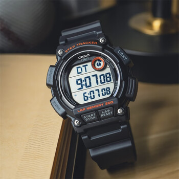 卡西欧(casio)时尚经典小方块多功能休闲男士运动电子手表ws-1400h-1b