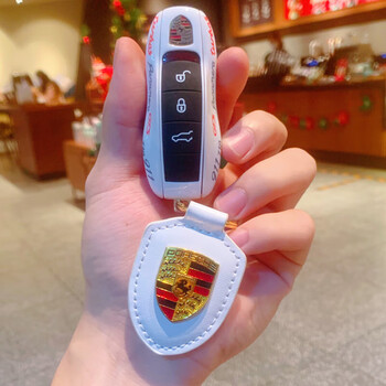 适用保时捷钥匙壳macan卡宴718帕拉梅拉911taycan车套扣包限量版