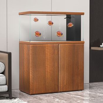 汉霸汉霸鱼缸客厅中大型家用落地兰寿金鱼缸超白玻璃底过 滤溪流鱼缸