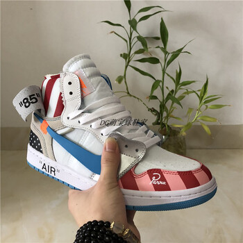 彩色鞋带女鞋四色勾乔丹1联名节彩蛋高帮板鞋北卡蓝男 aj联名彩虹 40