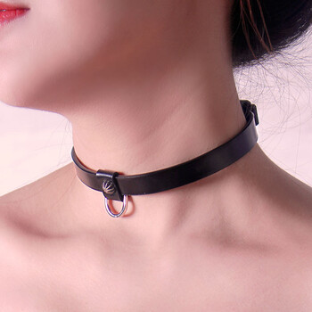 女m人用人戴人用女生定制刻字订制吊牌女手工外出 酒红色项圈 牵引绳