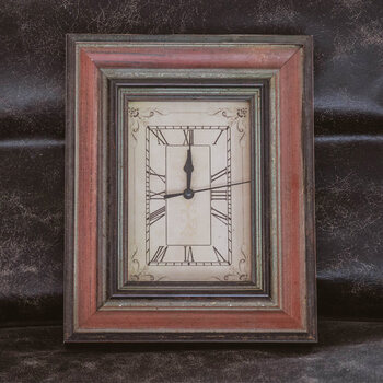 barkis巴克斯红框美式乡村复古实木座钟台钟摆件家居装饰品卧室 红框