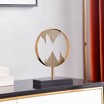 艺心艺意 铁艺假山摆件轻奢样板房装饰品现代简约客厅电视柜玄关金属工艺品 山河之音小号