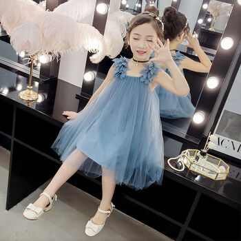 黛魅莎女童夏装连衣裙儿童背心裙子夏季4-12岁小女孩吊带公主裙