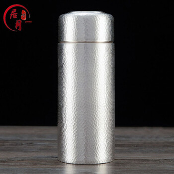 居月梦 纯银水杯999银杯子通体内外全银手工杯云南雪花银高档商务送礼