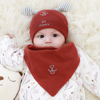 冬尚新 婴儿帽子春秋新生儿胎帽0-3-6-12个月男女宝宝套头帽秋冬纯棉