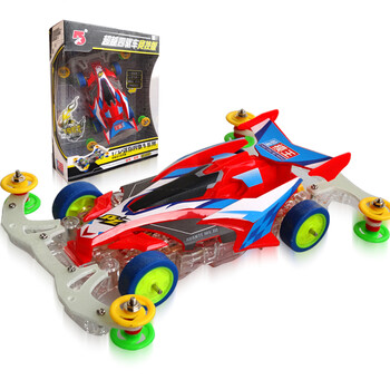 梦泡儿童迷你四驱车玩具组装赛车拼装其汽车模型战龙四驱玩具车 成品