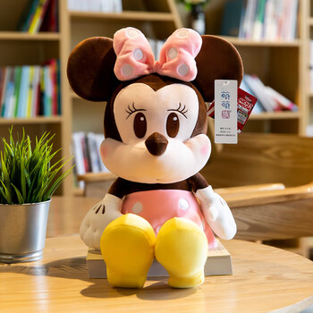 米奇米妮公仔米老鼠玩偶毛绒玩具唐老鸭睡觉布娃娃生日 藕色 q版米 