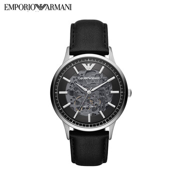 armaniarmani阿玛尼男士手表黑武士镂空皮带机械表男ar60038黑色43mm