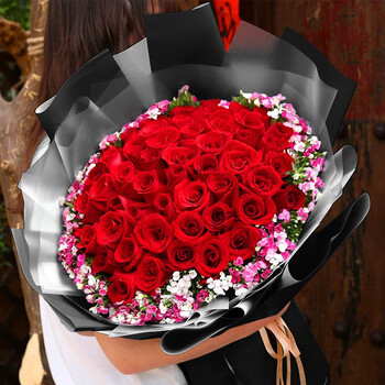 鲜花52朵红玫瑰生日花束鲜花速递同城全国表白求婚北京上海广州深圳