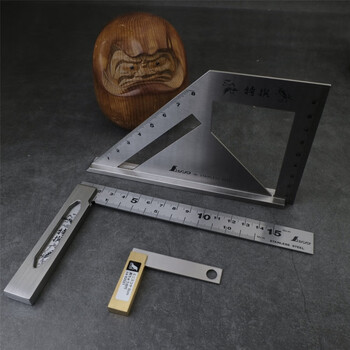 诚得景适用亲和木工宽座直角尺shinwa90度45度迷你拐尺6200962081宽座