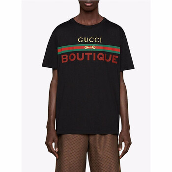 古驰gucci520礼物男士t恤男士圆领短袖t恤男士印花t恤黑色s