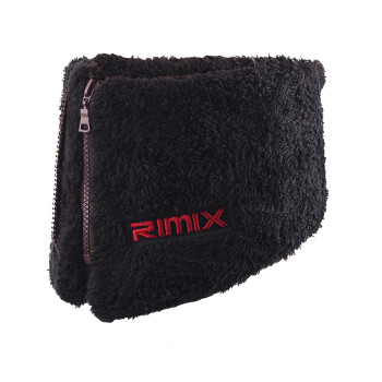 RIMIX冬季保暖围脖围巾超厚羊羔绒抗寒户外取暖头套护颈护脖套围脖 黑色