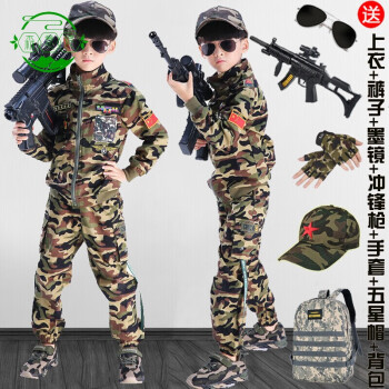 舒樂具兒童秋冬季軍裝男童軍人加絨加厚中大童特種兵套裝ds長袖秋揹包