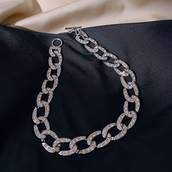 素聚链子项链女潮装饰品脖子配饰颈链简约个性嘻哈链条锁骨链夏镶钻